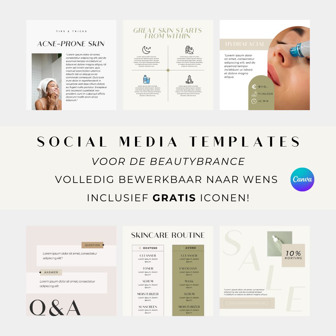 SOCIAL MEDIA TEMPLATES - SKIN & BEAUTY